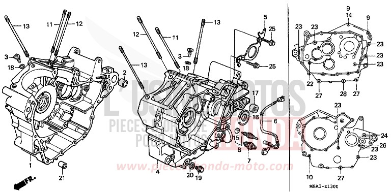 CRANKCASE for Shadow Aero PEARL IVORY CREAM (Y137G) from 1997